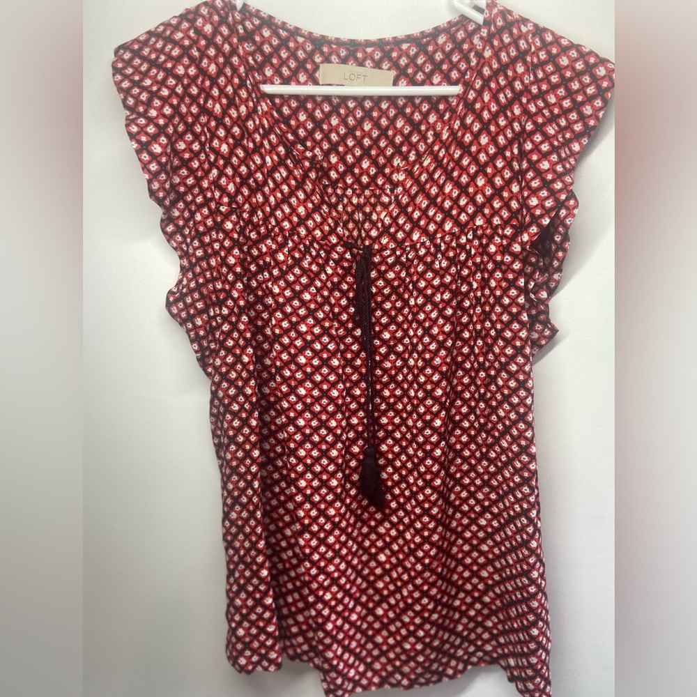 Red Patterned Women's Top